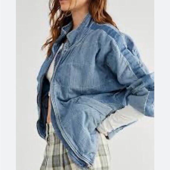 New Free People Dolman Quilted Denim Jacket size L
NWOT
Retail $198 - Picture 6 of 16